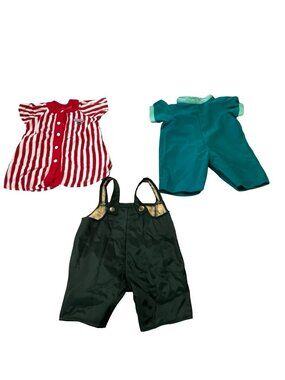 Vintage Teddy Ruxpin Outfit Lot Nightshirt Green Bib Overalls Teal Clothes 1980s